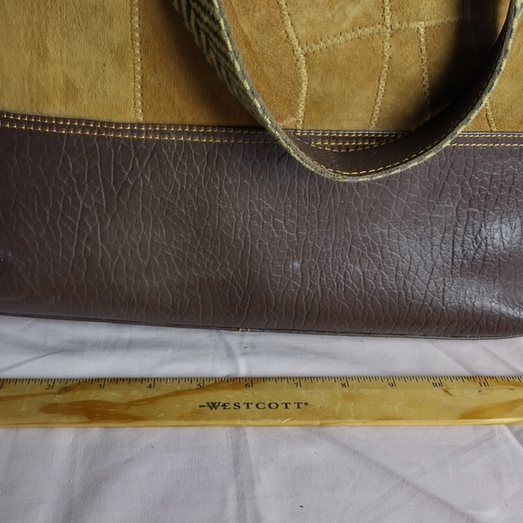 Vaan & Co Women Milano Upcycled Leather And Suede Herringbone Tote Shoulder Bag - Picture 11 of 15